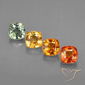 2.15天然多色蓝宝石，垫形剪裁，4.2×4.2毫米，VVS-VS