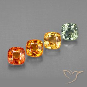 2.15天然多色蓝宝石，垫形剪裁，4.2×4.2毫米，VVS-VS