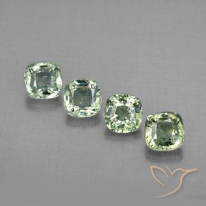 1.72天然绿色蓝宝石，垫形剪裁，4×3.9毫米，VVS-VS