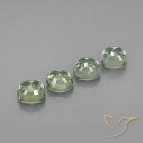 1.72天然绿色蓝宝石，垫形剪裁，4×3.9毫米，VVS-VS