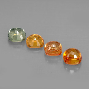 1.94天然多色蓝宝石，垫形剪裁，4.2×4.2毫米，VVS-VS