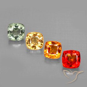 2.49天然多色蓝宝石，垫形剪裁，4.5×4.4毫米，VVS-VS