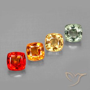 2.49天然多色蓝宝石，垫形剪裁，4.5×4.4毫米，VVS-VS