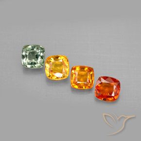 2.49天然多色蓝宝石，垫形剪裁，4.5×4.5毫米，VVS-VS