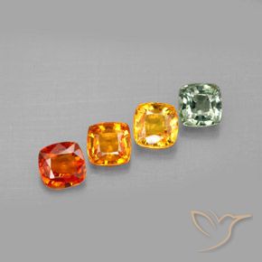 2.49天然多色蓝宝石，垫形剪裁，4.5×4.5毫米，VVS-VS