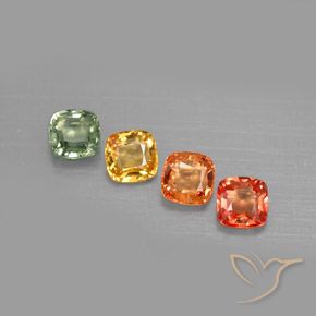 2.21天然多色蓝宝石，垫形剪裁，4.5×4.5毫米，VVS-VS