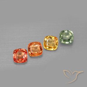 2.21天然多色蓝宝石，垫形剪裁，4.5×4.5毫米，VVS-VS