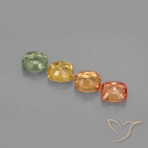 2.21天然多色蓝宝石，垫形剪裁，4.5×4.5毫米，VVS-VS