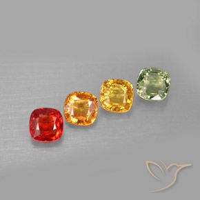 2.38天然多色蓝宝石，垫形剪裁，4.6×4.6毫米，VVS-VS