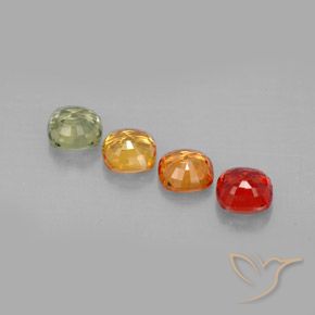 2.38天然多色蓝宝石，垫形剪裁，4.6×4.6毫米，VVS-VS