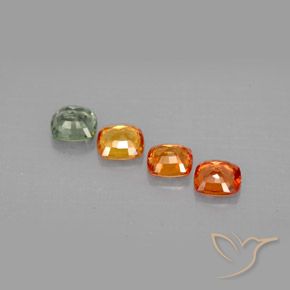 1.49天然多色蓝宝石，垫形剪裁，4×4毫米，VVS-VS