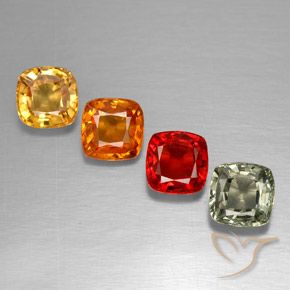 2.17天然多色蓝宝石，垫形剪裁，4.5×4.5毫米，VVS-VS