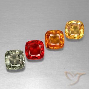 2.17天然多色蓝宝石，垫形剪裁，4.5×4.5毫米，VVS-VS