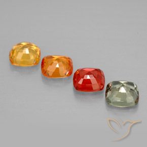 2.17天然多色蓝宝石，垫形剪裁，4.5×4.5毫米，VVS-VS