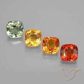 1.89天然多色蓝宝石，垫形剪裁，4.1×4.1毫米，VVS-VS