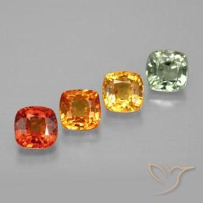 1.89天然多色蓝宝石，垫形剪裁，4.1×4.1毫米，VVS-VS