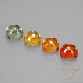 1.89天然多色蓝宝石，垫形剪裁，4.1×4.1毫米，VVS-VS
