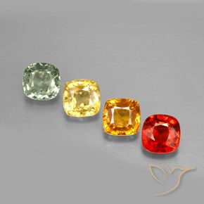 1.92天然多色蓝宝石，垫形剪裁，4.2×4.2毫米，VVS