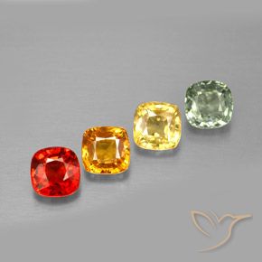 1.92天然多色蓝宝石，垫形剪裁，4.2×4.2毫米，VVS