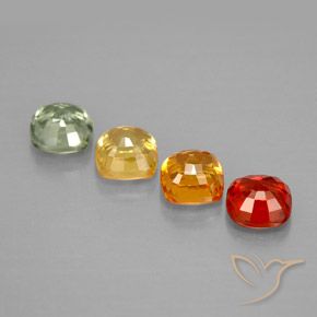 1.92天然多色蓝宝石，垫形剪裁，4.2×4.2毫米，VVS