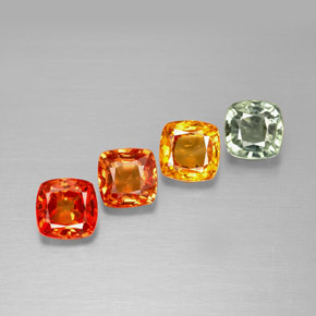 1.93天然多色蓝宝石，垫形剪裁，4.2×4.1毫米，VVS