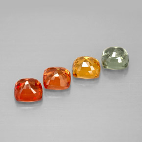 1.93天然多色蓝宝石，垫形剪裁，4.2×4.1毫米，VVS