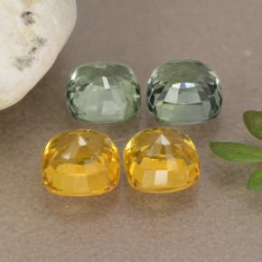 2.75天然多色蓝宝石，垫形剪裁，4.6×4.6毫米，VVS