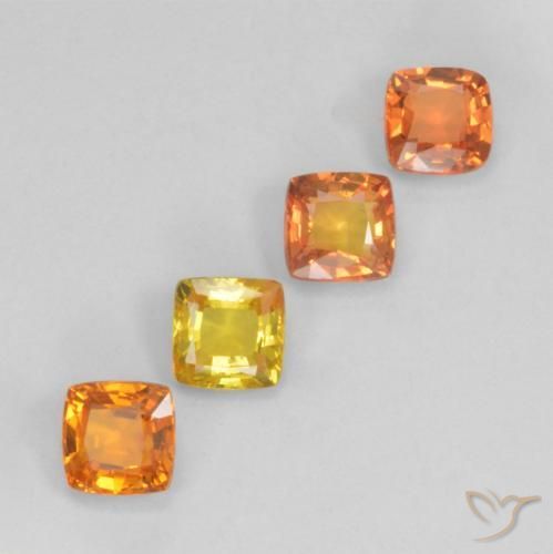 1.80天然多色蓝宝石，垫形剪裁，4.1×4.1毫米，VVS