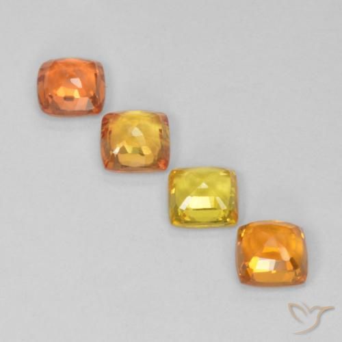 1.80天然多色蓝宝石，垫形剪裁，4.1×4.1毫米，VVS
