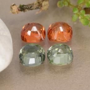 2.53天然多色蓝宝石，垫形剪裁，4.5×4.5毫米，VVS-VS