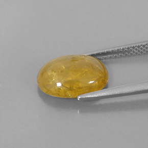 4.29克拉天然黄色蓝宝石，透明，11.3×8.6毫米，透明/半透明