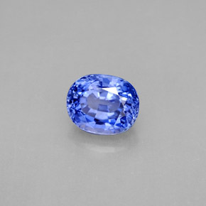 2.05克拉天然蓝宝石，椭圆形切割，7.5×6.1毫米，VVS