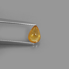 0.82克拉天然黄色蓝宝石，透明，6.8×4.9毫米，透明/半透明