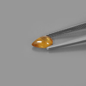 0.82克拉天然黄色蓝宝石，透明，6.8×4.9毫米，透明/半透明