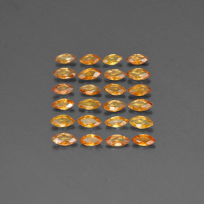 天然橙色蓝宝石，马眼形，3.6×1.9毫米，VVS-VS