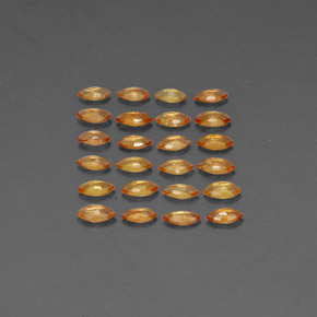 天然橙色蓝宝石，马眼形，3.6×1.9毫米，VVS-VS