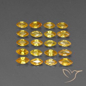 3.73天然黄色蓝宝石，马眼形，4.9×2.5毫米，VVS-VS