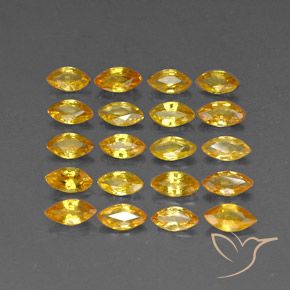 3.73天然黄色蓝宝石，马眼形，4.9×2.5毫米，VVS-VS
