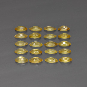 天然黄色蓝宝石，马眼形，5.1×2.6毫米，VVS-VS