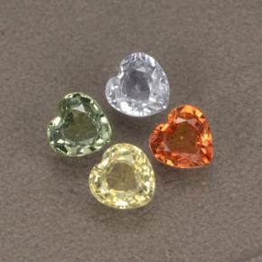 1.32天然多色蓝宝石，心形，4.1×4.1毫米，VVS-VS