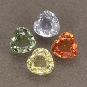 1.32天然多色蓝宝石，心形，4.1×4.1毫米，VVS-VS