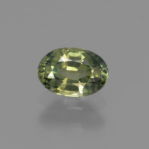 0.68克拉天然绿色蓝宝石，椭圆形切割，6×4.2毫米，VVS