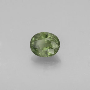 0.94克拉天然绿色蓝宝石，椭圆形切割，6.1×5.1毫米，VS