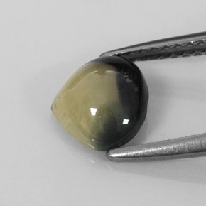 1.75克拉天然双色蓝宝石，梨形，8×6.9毫米，不透明