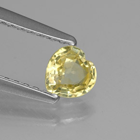 0.38克拉天然黄色蓝宝石，心形，4.5×4.4毫米，VVS