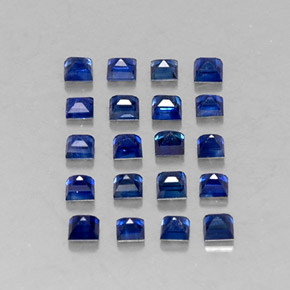 天然蓝宝石，方形，1.9×1.9毫米，VVS-VS