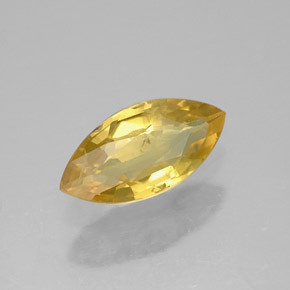 0.59克拉天然黄色蓝宝石，马眼形，7.8×3.9毫米，VS