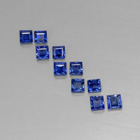 天然蓝宝石，方形，2.7×2.6毫米，VVS-VS