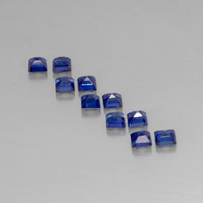 天然蓝宝石，方形，2.7×2.6毫米，VVS-VS