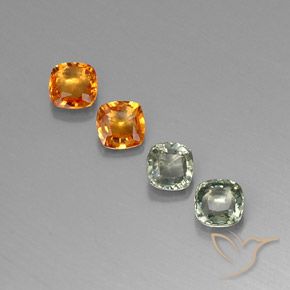 1.57天然多色蓝宝石，垫形剪裁，4.2×4.1毫米，VVS-VS